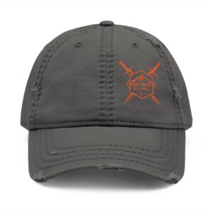 Distressed Embroidered Dad Hat — Press check